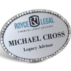 Jeweled Frame Name Badge