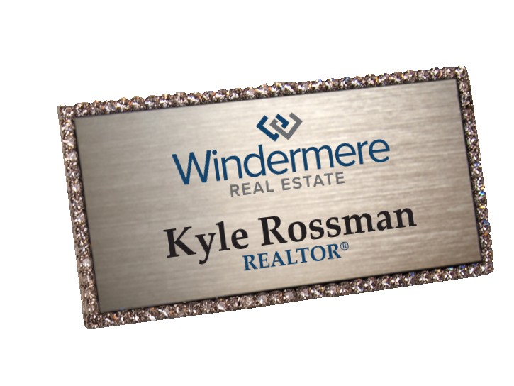 Jeweled Frame Name Badge - 4