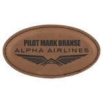Lane Leatherette Oval Name Tag 3.25x1.75"