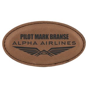 Lane Leatherette Oval Name Tag 3.25x1.75"