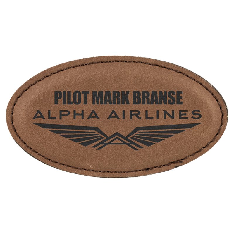 Lane Leatherette Oval Name Tag 3.25x1.75"