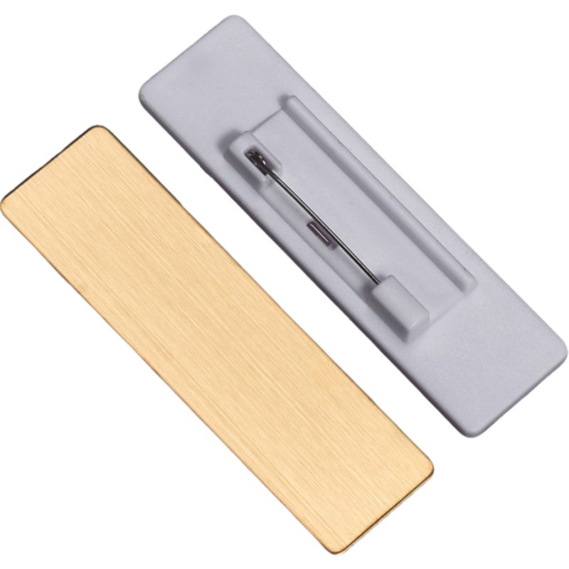 Laser Engraved Name Tag With Brushed Metal Pin Style - 2