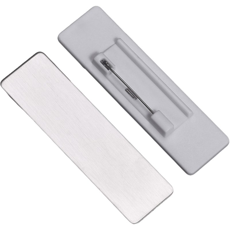 Laser Engraved Name Tag With Brushed Metal Pin Style - 3