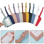Leather Luggage Name Tag Airplane Travel Essentials For Flying Hotel Check