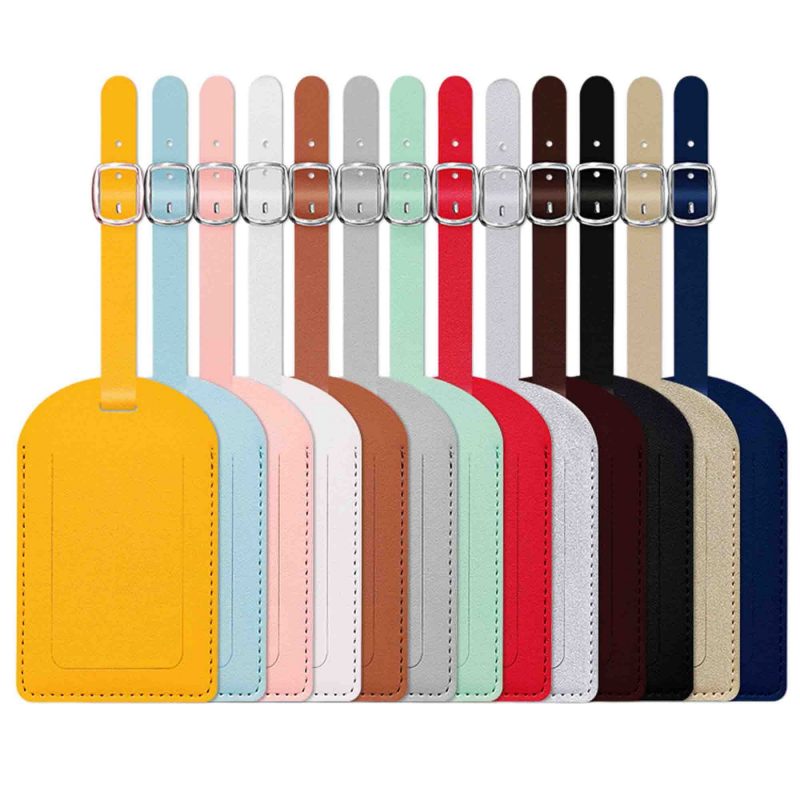 Leather Luggage Name Tag Airplane Travel Essentials For Flying Hotel Check - 2