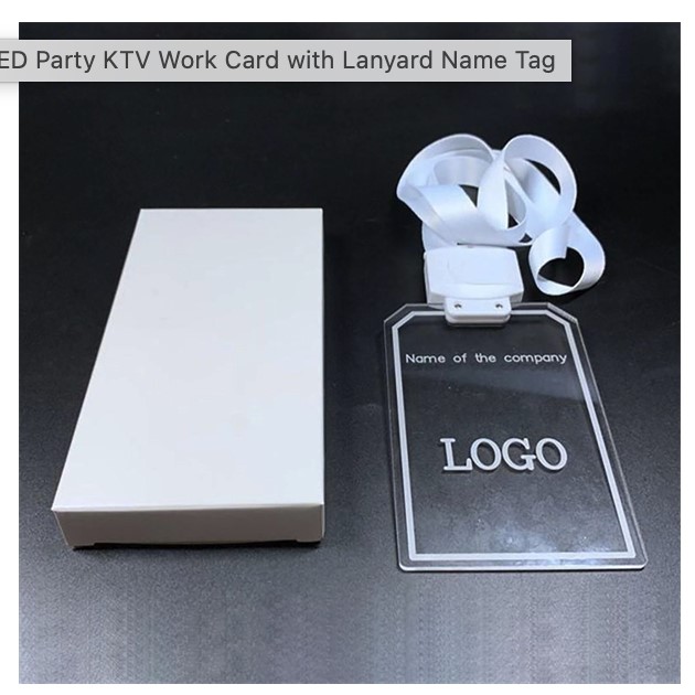 Led Acrylic Work Card W/ Lanyard & Name Tag - 2