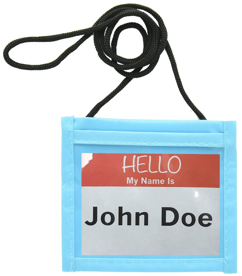 Light Blue Small Neck Wallet w/Adjustable Cord (4"x3")