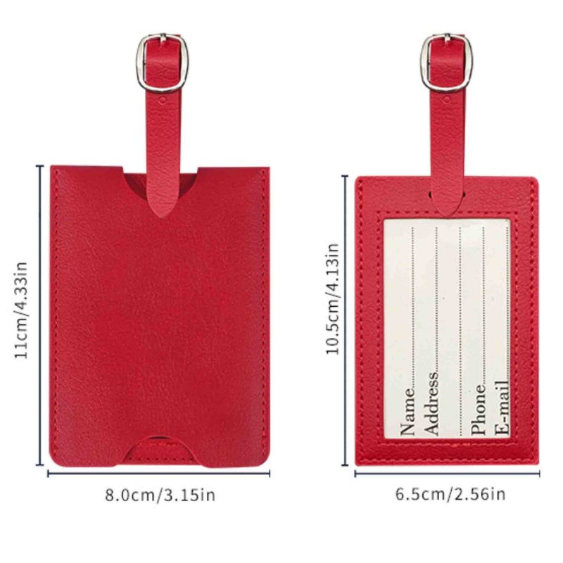 MOQ 50pcs Leather Luggage Name Tag Airplane Travel Essentials For Flying Hotel Check - 1