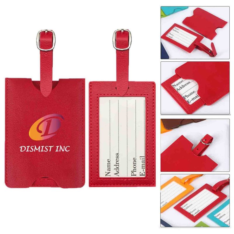 MOQ 50pcs Leather Luggage Name Tag Airplane Travel Essentials For Flying Hotel Check - 2