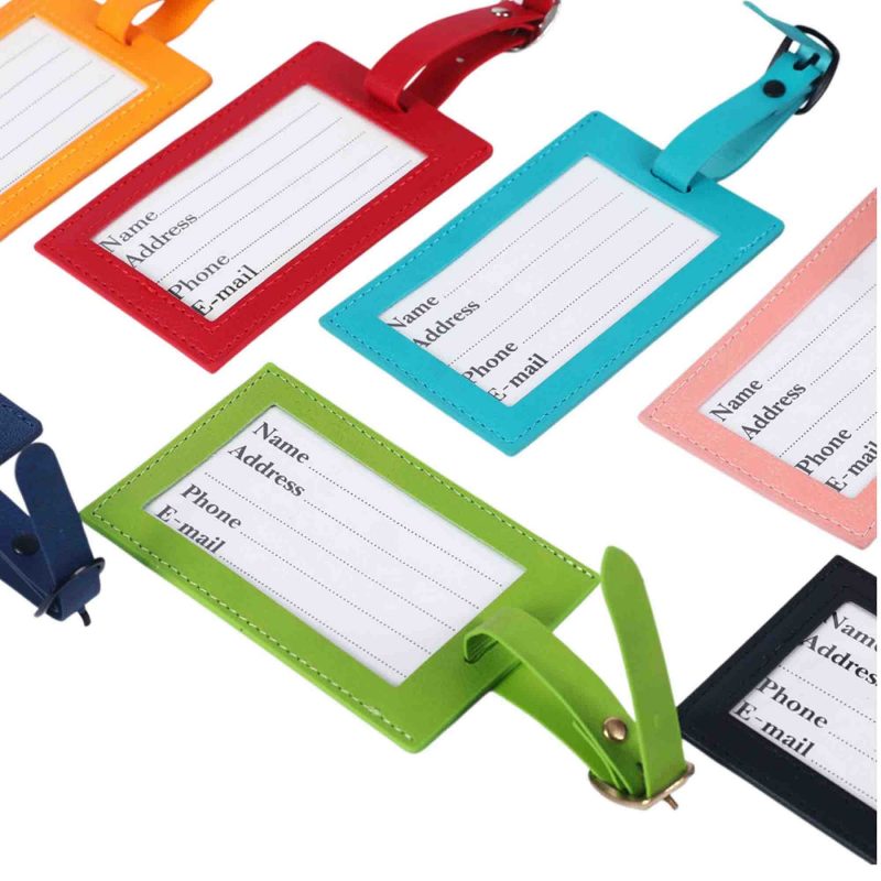 MOQ 50pcs Leather Luggage Name Tag Airplane Travel Essentials For Flying Hotel Check - 3