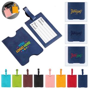 MOQ 50pcs Leather Luggage Name Tag Airplane Travel Essentials For Flying Hotel Check