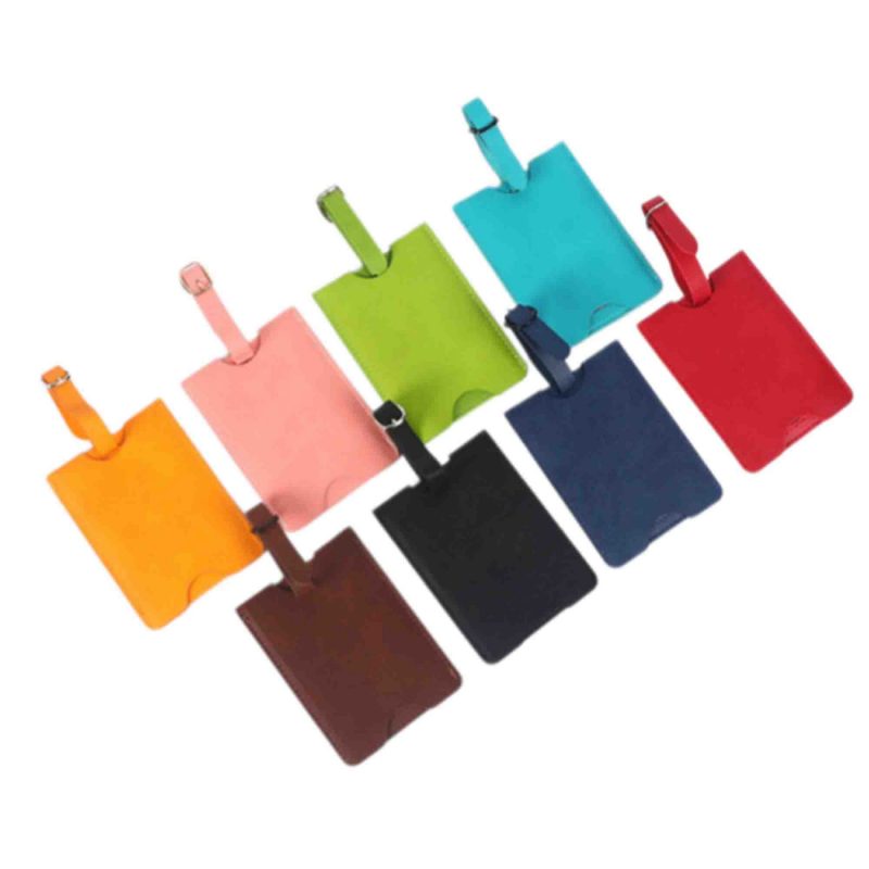MOQ 50pcs Leather Luggage Name Tag Airplane Travel Essentials For Flying Hotel Check - 4