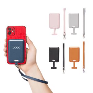 Magnetic PU Phone Wallet for MagSafe With Lanyard