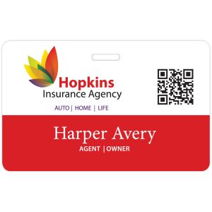 Memphis Plastic Event Name Badge: 3-3/8" x 2-1/8" Horizontal