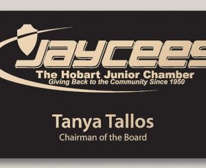 Metal Name Tag w/Magnet (3" x 1")