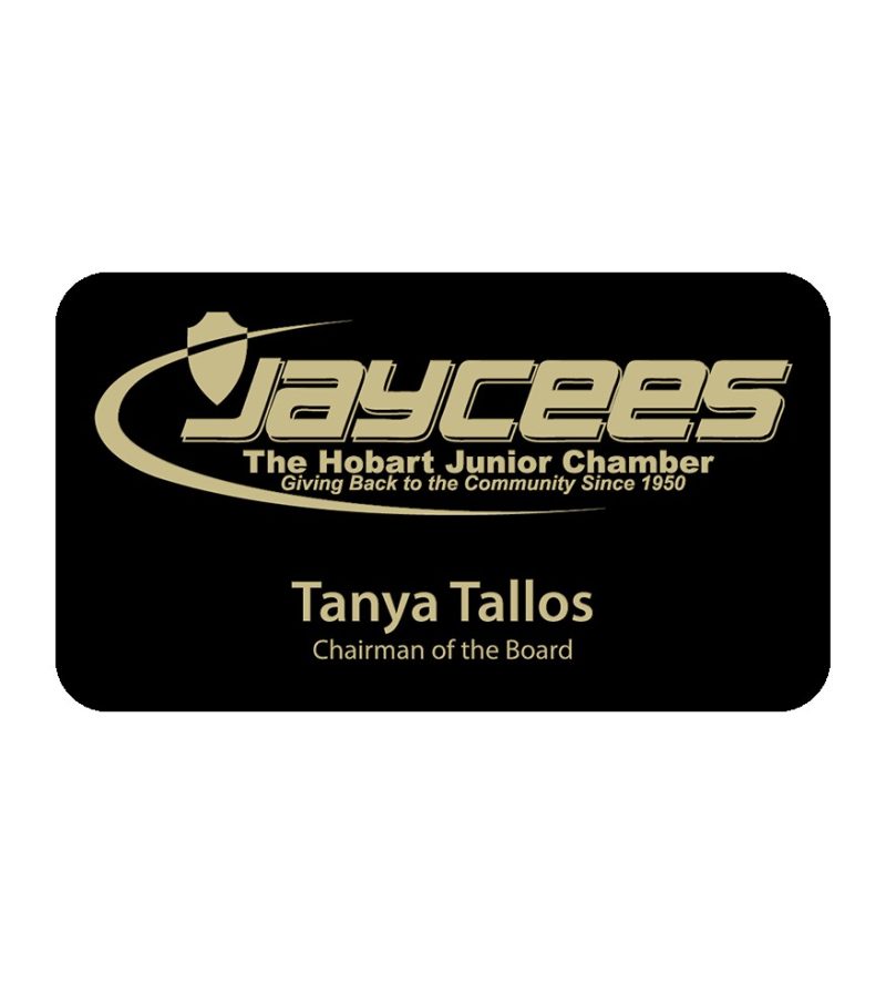 Metal Name Tag w/Magnet (3" x 2")