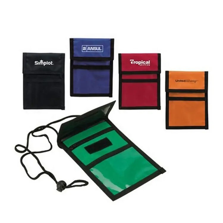 Multi-Pocket Neck Wallet Badge Holder with Adjustable Lanyard - 2