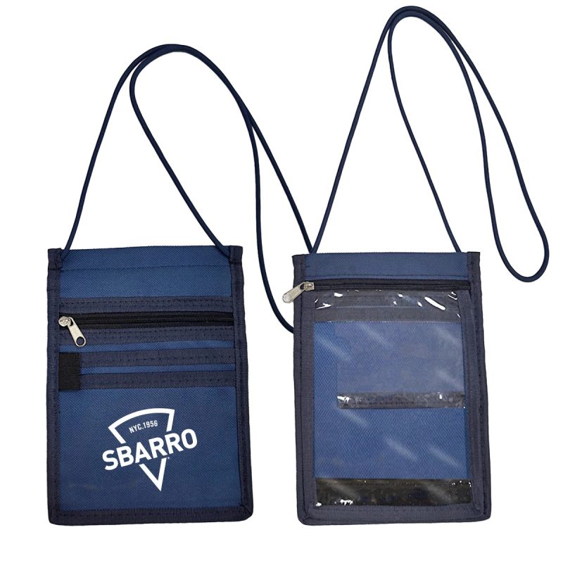 Multi-Pocket Polyester Neck Wallet