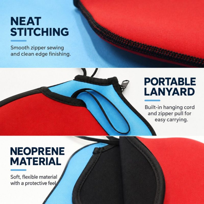 Neoprene Pickleball Paddle Cover W/ Wrist Lanyard - 2