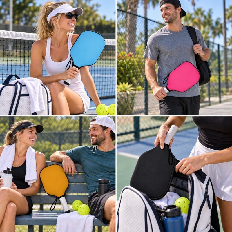 Neoprene Pickleball Paddle Cover W/ Wrist Lanyard - 3