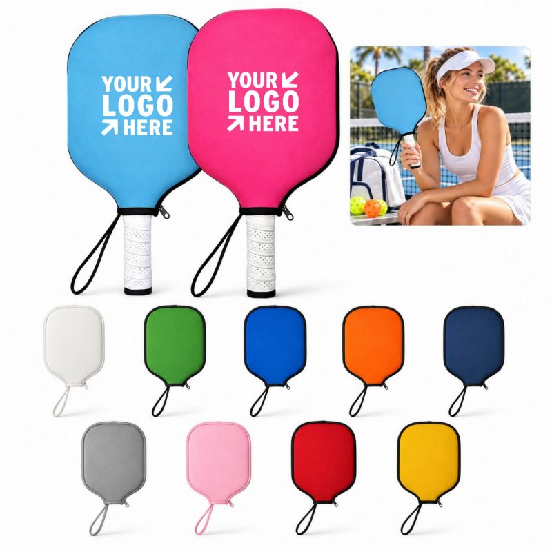 Neoprene Pickleball Paddle Cover W/ Wrist Lanyard