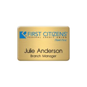 New York Custom Metal Name Badge (Custom sized between 6 and 9 sq. in.)