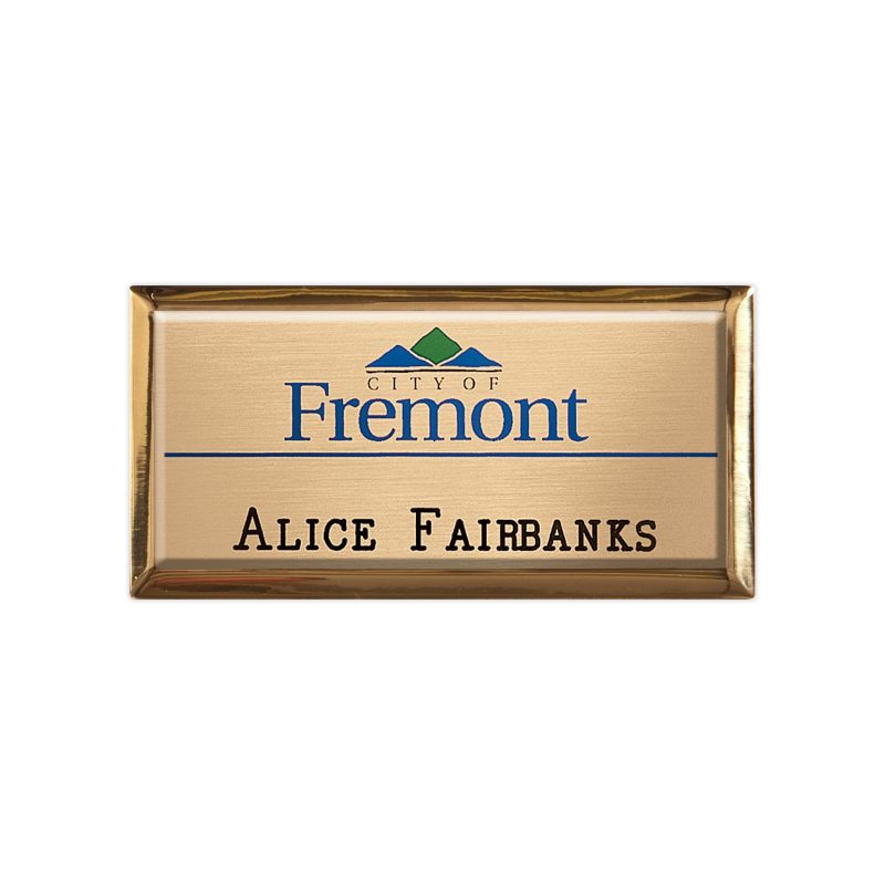 New York Executive Metal Name Badge (Standard Size 1-1/2" x 3")