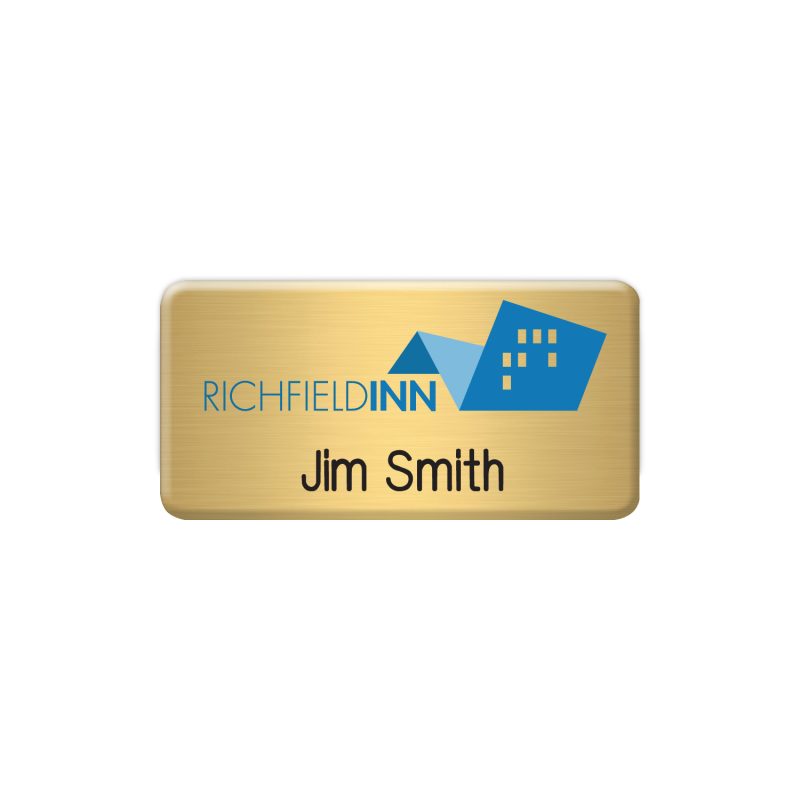 New York Standard Metal Name Badge (Standard Size 1-1/2" x 3")