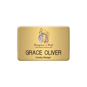 New York Standard Metal Name Badge (Standard Size 2" x 3")