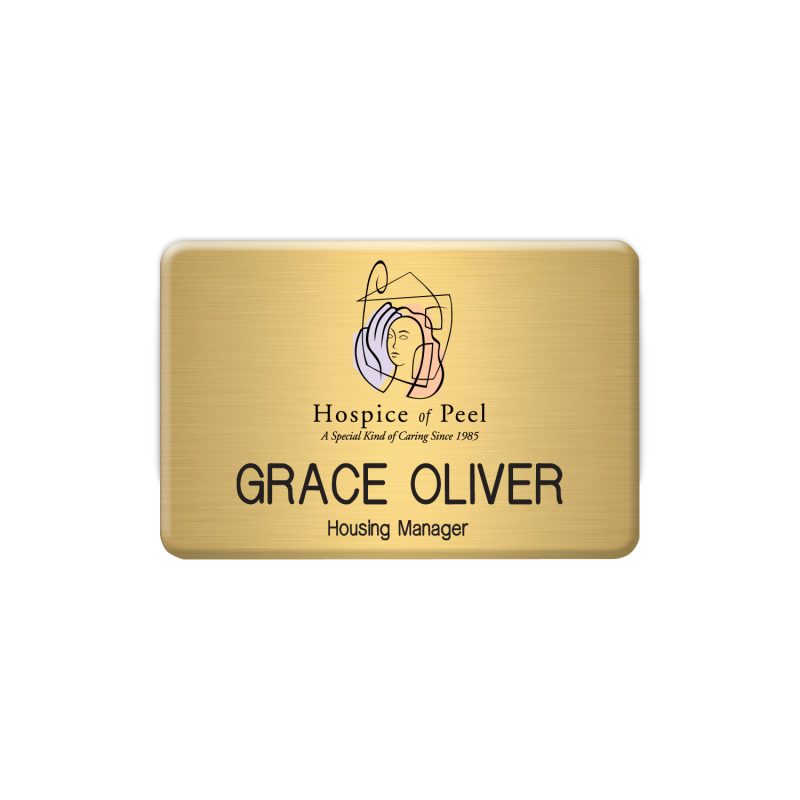 New York Standard Metal Name Badge (Standard Size 2" x 3")