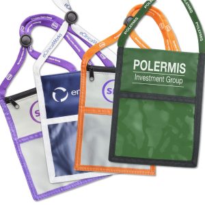 Nylon Multi-Pocket Credential Wallets with Imprintable Strap