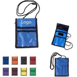 Nylon Multifunction Neck Wallet Badge Holder