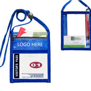 Nylon Neck Wallet Pouch With Front Zipper Pocket