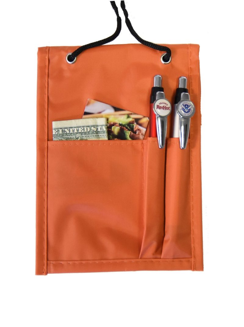 Orange Two Pocket Neck Wallet w/Flap Top - 1