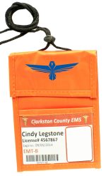 Orange Two Pocket Neck Wallet w/Flap Top
