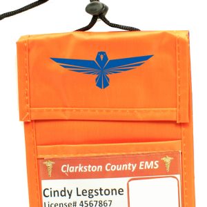 Orange Two Pocket Neck Wallet w/Flap Top