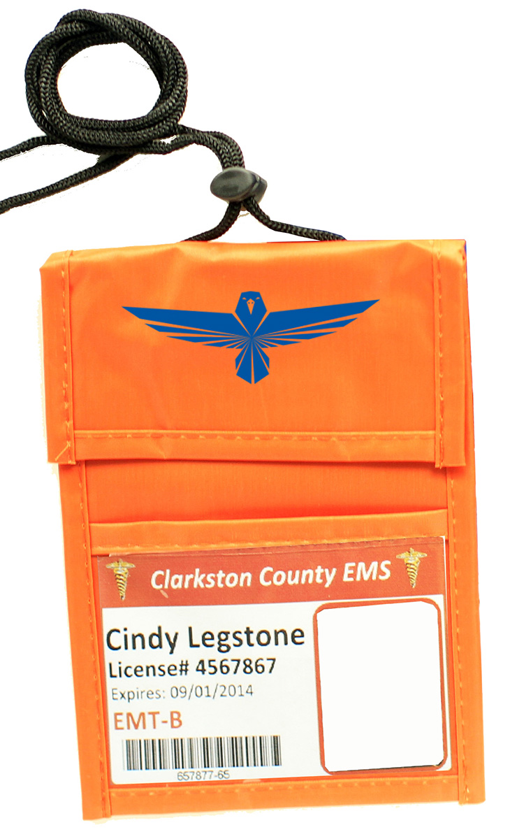 Orange Two Pocket Neck Wallet w/Flap Top