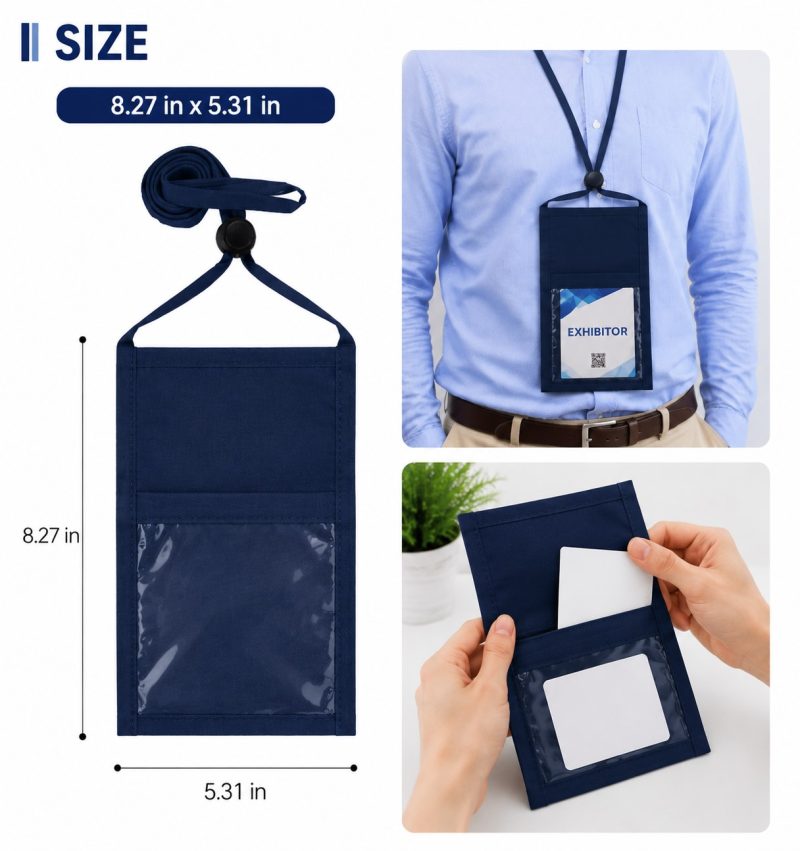 Outdoor Nylon Neck Credential Holder with Adjustable Cord - 1