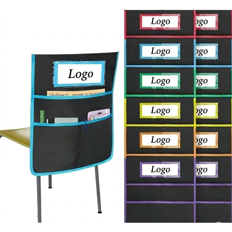 Oxford Cloth Chair Pocket Organizer With Name Tag Slots