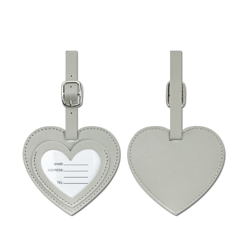 PU Heart Shape Suitcase Mark Name Tag - 2