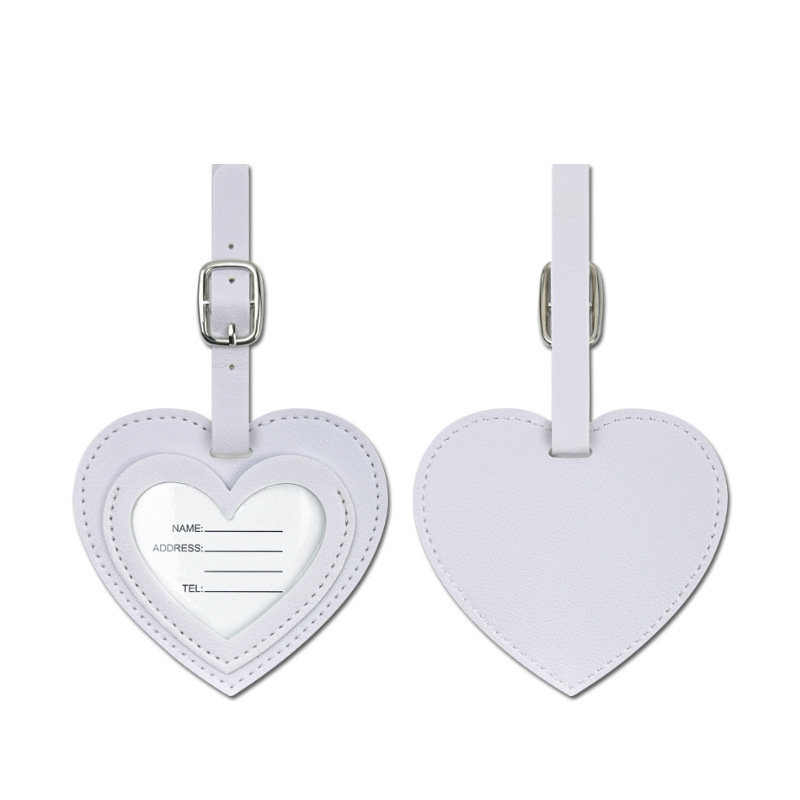 PU Heart Shape Suitcase Mark Name Tag - 3