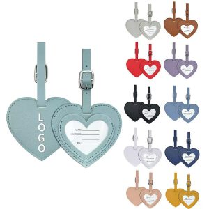 PU Heart Shape Suitcase Mark Name Tag