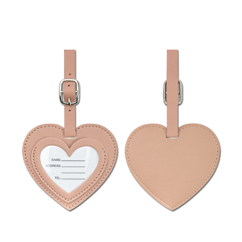 PU Heart Shape Suitcase Mark Name Tag - 4