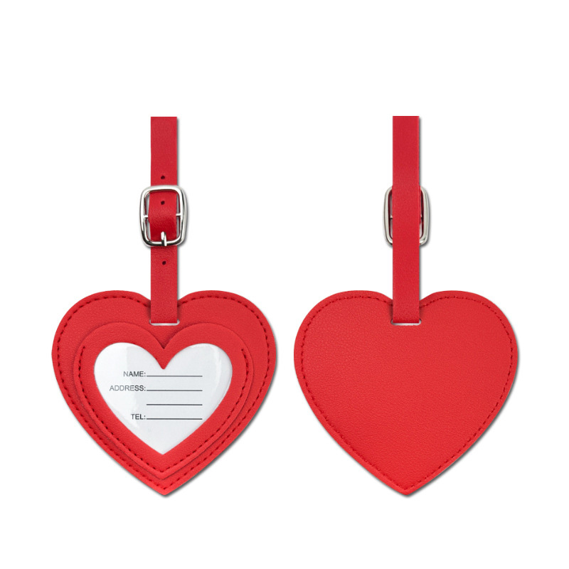 PU Heart Shape Suitcase Mark Name Tag - 5