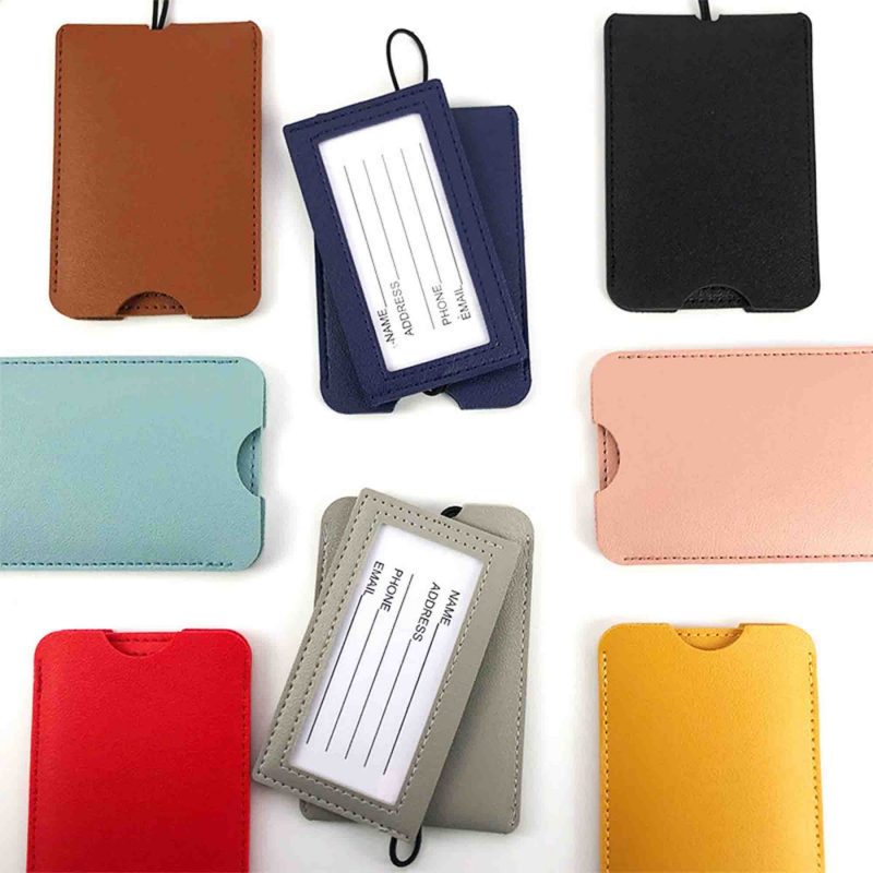 PU Leather Luggage Name Tag Airplane Travel Essentials For Flying Hotel Check - 3