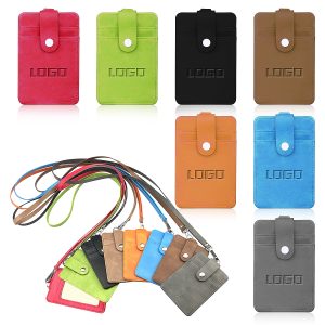 PU Leather Trade Show Badge Holder & Neck Wallet