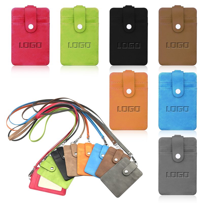 PU Leather Trade Show Badge Holder & Neck Wallet