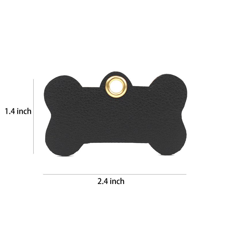PU Leather pet identification name tag - 1