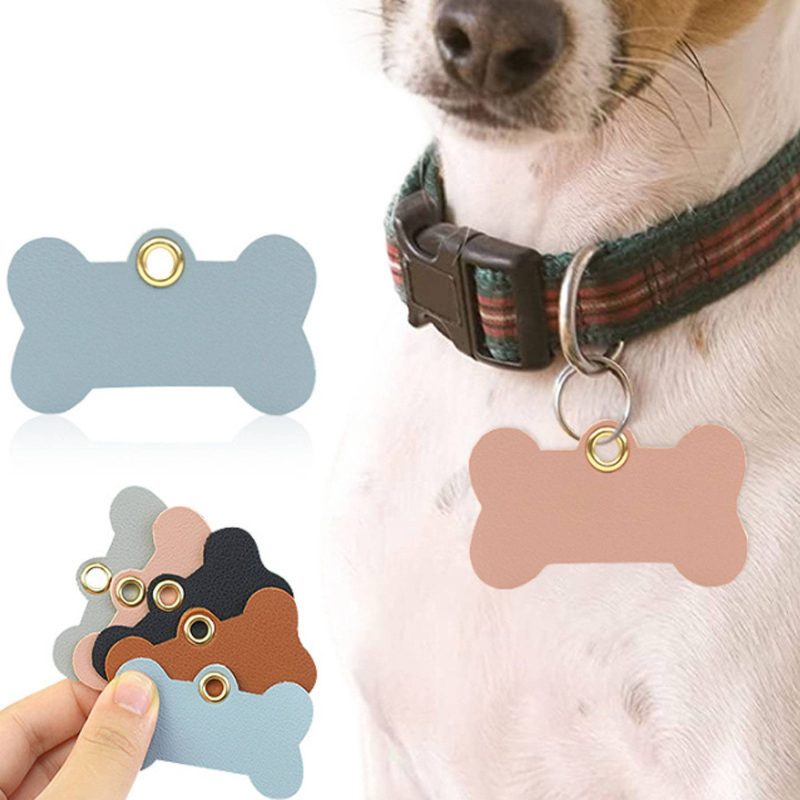 PU Leather pet identification name tag - 7