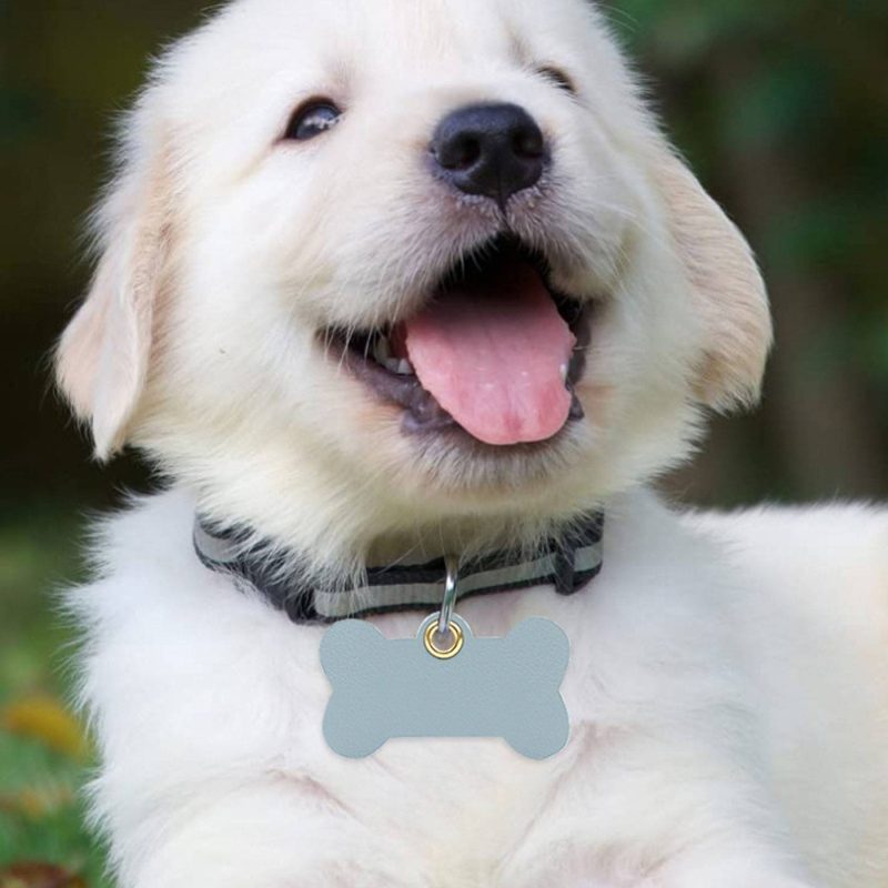 PU Leather pet identification name tag - 9